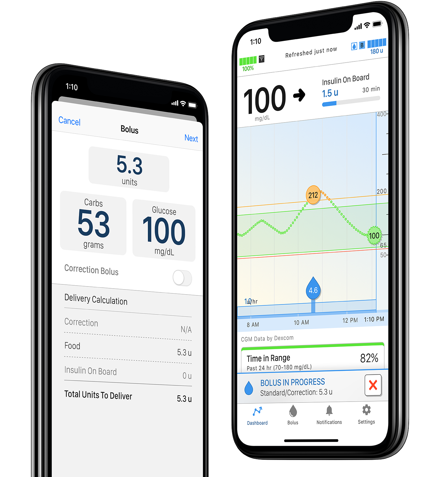 Tandem t:slim mobile app with Bolus Delivery